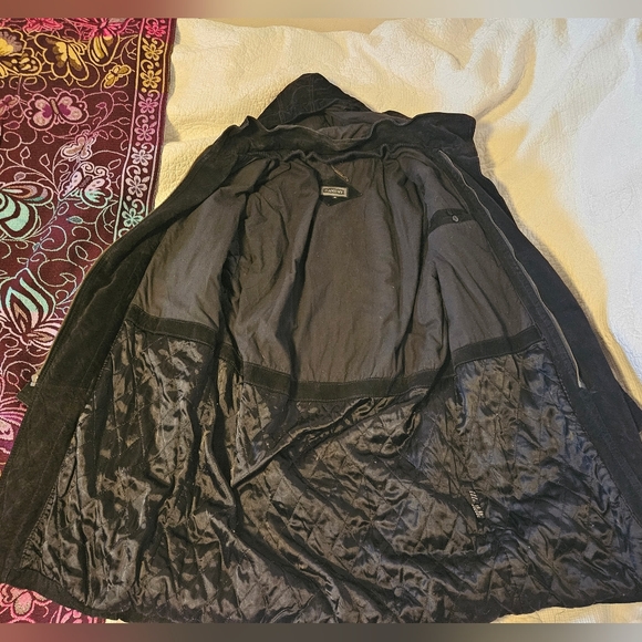 Saxony Collection - Men's  Black Heavyweight Long Leather Jacket Size M - Picture 6 of 16